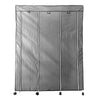 Vestidor de Tela con Cremallera y Ruedas  170x125x45cm, 6 compartimentos, 3 puertas, 2 roperos - Estilo Actual y Máxima Funcionalidad