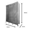 Vestidor de Tela con Cremallera y Ruedas  170x125x45cm, 6 compartimentos, 3 puertas, 2 roperos - Estilo Actual y Máxima Funcionalidad
