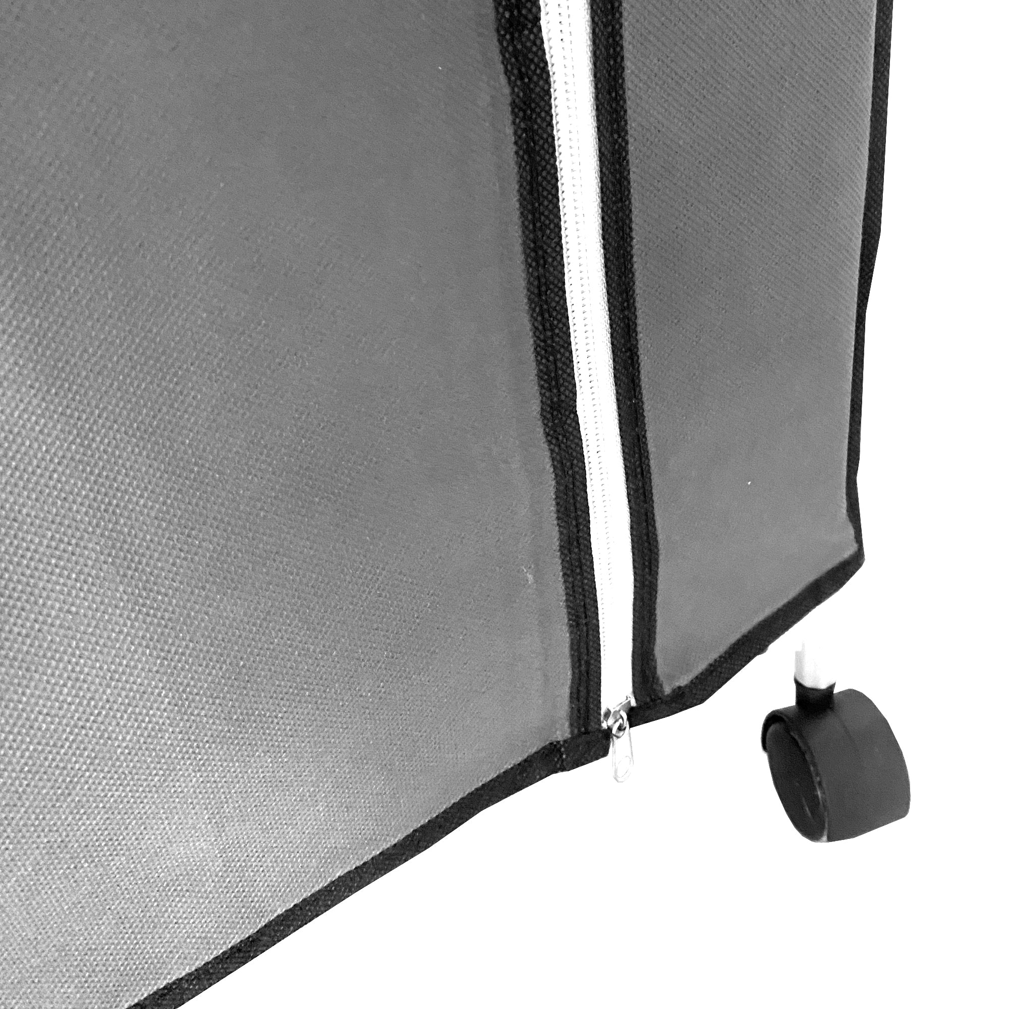 Vestidor de Tela con Cremallera y Ruedas  170x125x45cm, 6 compartimentos, 3 puertas, 2 roperos - Estilo Actual y Máxima Funcionalidad