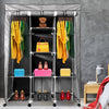 Vestidor de Tela con Cremallera y Ruedas  170x125x45cm, 6 compartimentos, 3 puertas, 2 roperos - Estilo Actual y Máxima Funcionalidad
