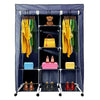 Vestidor de Tela con Cremallera y Ruedas  170x125x45cm, 6 compartimentos, 3 puertas, 2 roperos - Estilo Actual y Máxima Funcionalidad