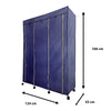 Vestidor de Tela con Cremallera y Ruedas  170x125x45cm, 6 compartimentos, 3 puertas, 2 roperos - Estilo Actual y Máxima Funcionalidad