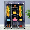 Vestidor de Tela con Cremallera y Ruedas  170x125x45cm, 6 compartimentos, 3 puertas, 2 roperos - Estilo Actual y Máxima Funcionalidad
