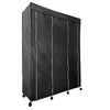 Vestidor de Tela con Cremallera y Ruedas  170x125x45cm, 6 compartimentos, 3 puertas, 2 roperos - Estilo Actual y Máxima Funcionalidad