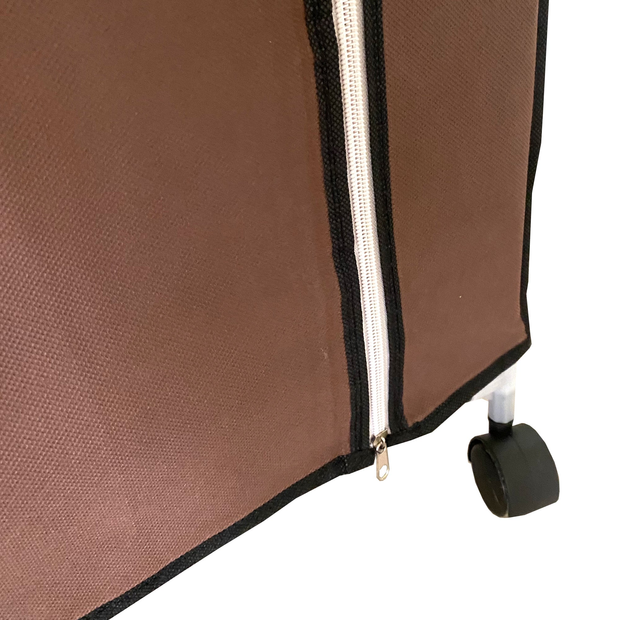 Vestidor de Tela con Cremallera y Ruedas  170x125x45cm, 6 compartimentos, 3 puertas, 2 roperos - Estilo Actual y Máxima Funcionalidad