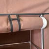 Vestidor de Tela con Cremallera y Ruedas  170x125x45cm, 6 compartimentos, 3 puertas, 2 roperos - Estilo Actual y Máxima Funcionalidad