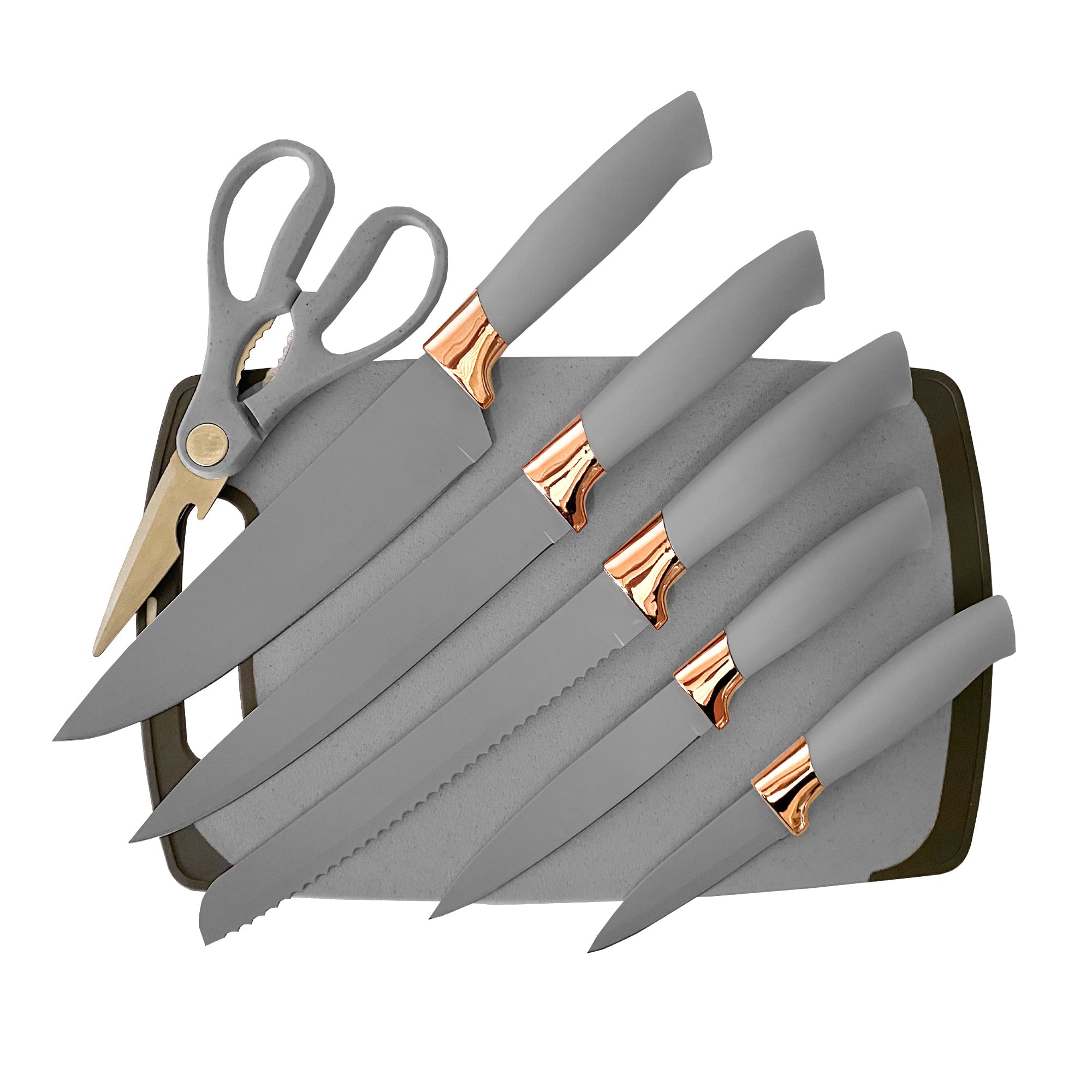 Set de Utensilios de Silicona y Madera 19 Piezas Nyana Home con Cuchillos y Tabla de Cortar - Diseño Moderno y Funcionalidad Extra