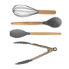 Set de Utensilios de Silicona y Madera 19 Piezas Nyana Home con Cuchillos y Tabla de Cortar - Diseño Moderno y Funcionalidad Extra - Paudan
