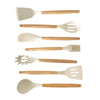Set de Utensilios de Silicona y Madera 19 Piezas Nyana Home con Cuchillos y Tabla de Cortar - Diseño Moderno y Funcionalidad Extra