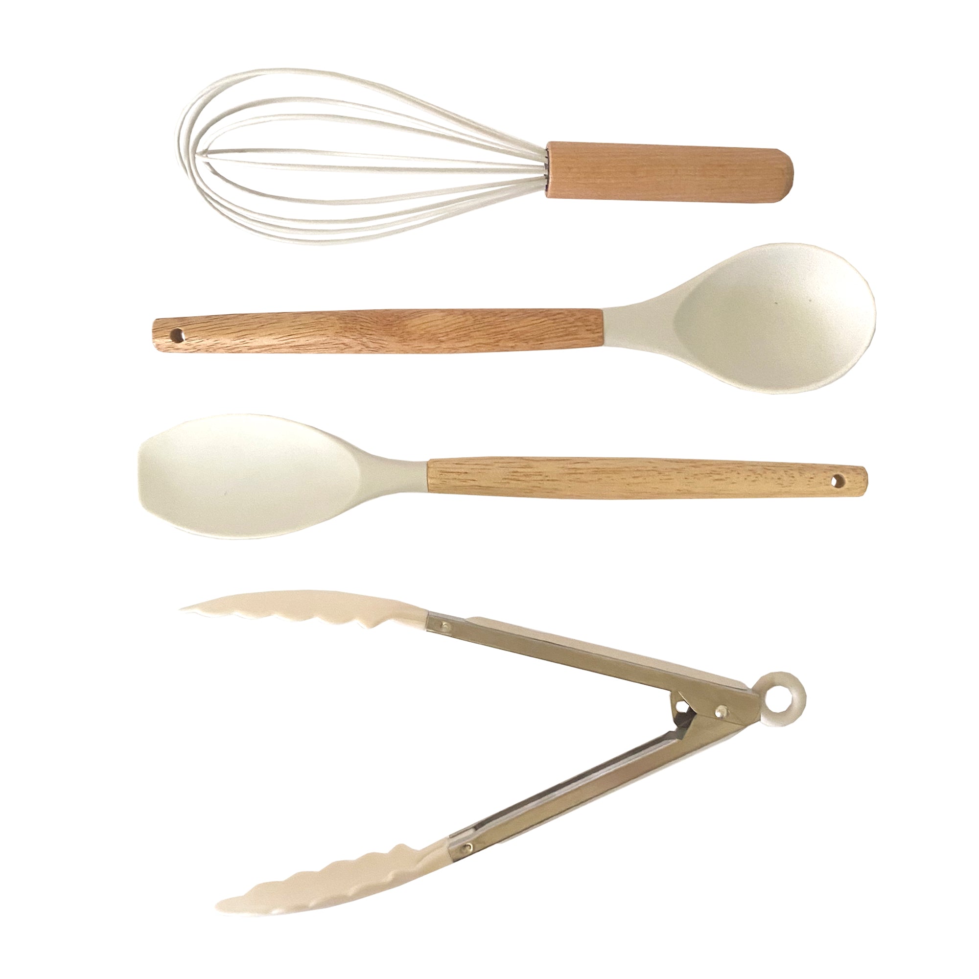 Set de Utensilios de Silicona y Madera 19 Piezas Nyana Home con Cuchillos y Tabla de Cortar - Diseño Moderno y Funcionalidad Extra - Paudan