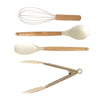 Set de Utensilios de Silicona y Madera 19 Piezas Nyana Home con Cuchillos y Tabla de Cortar - Diseño Moderno y Funcionalidad Extra - Paudan
