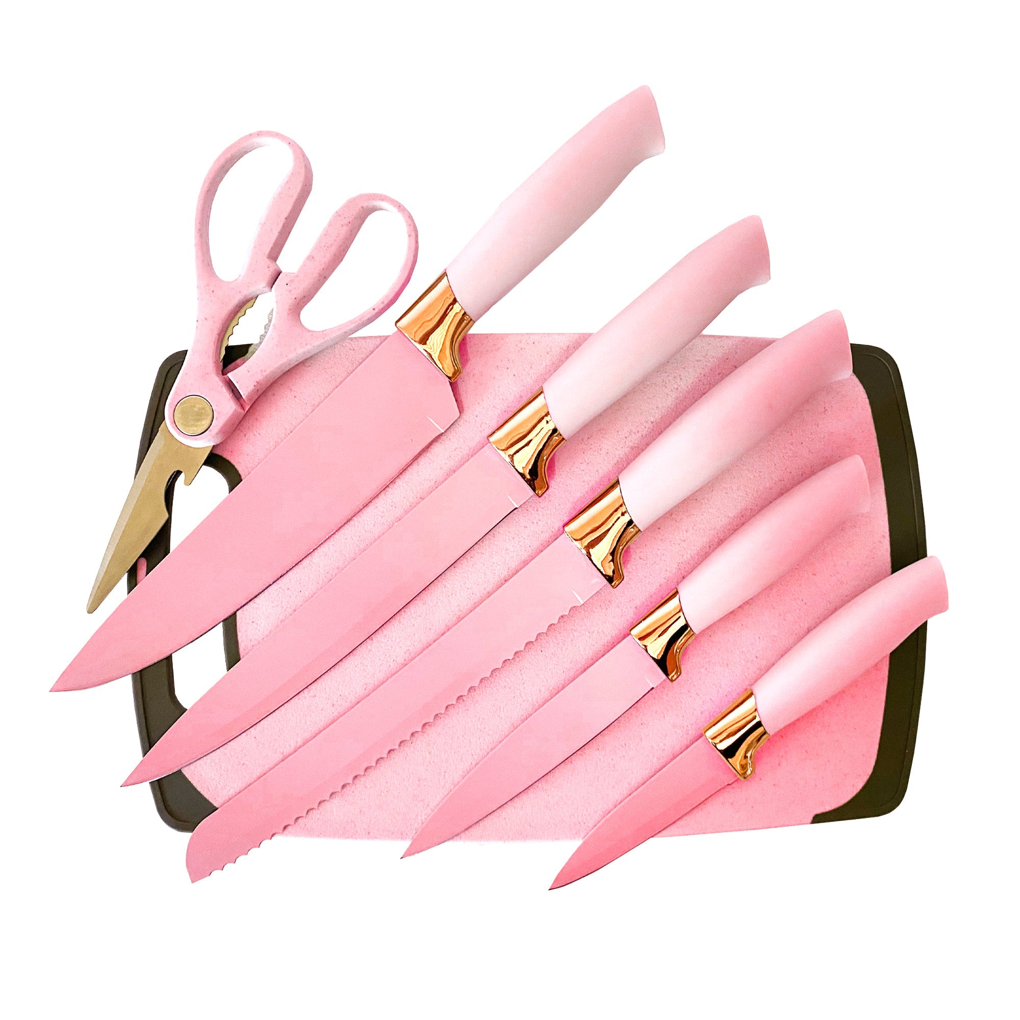 Set de Utensilios de Silicona y Madera 19 Piezas Nyana Home con Cuchillos y Tabla de Cortar - Diseño Moderno y Funcionalidad Extra - Paudan