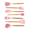 Set de Utensilios de Silicona y Madera 19 Piezas Nyana Home con Cuchillos y Tabla de Cortar - Diseño Moderno y Funcionalidad Extra