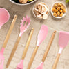 Set de Utensilios de Silicona y Madera 19 Piezas Nyana Home con Cuchillos y Tabla de Cortar - Diseño Moderno y Funcionalidad Extra