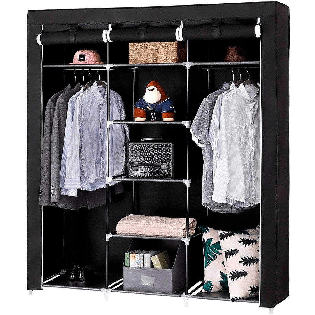 Armario Vestidor de Tela 170x150x45 cm - Diseño Moderno y Funcionalidad Extra - Paudan
