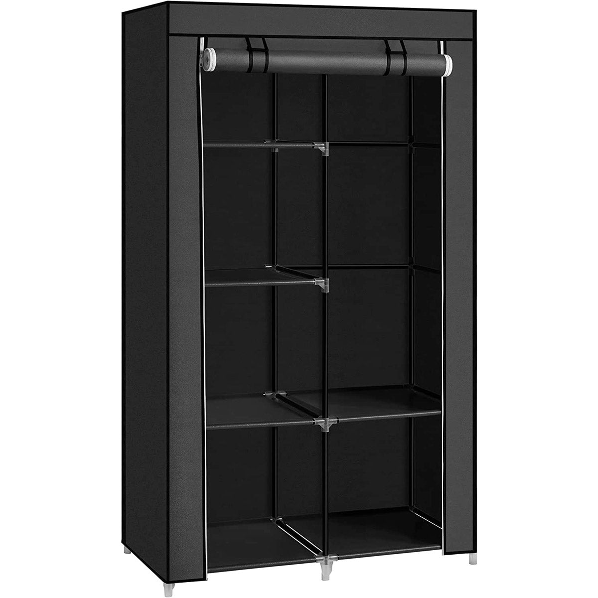 Armario Vestidor Tela con bolsillos laterales 165x88x45 cm - Diseño Moderno y Funcionalidad Extra - Paudan