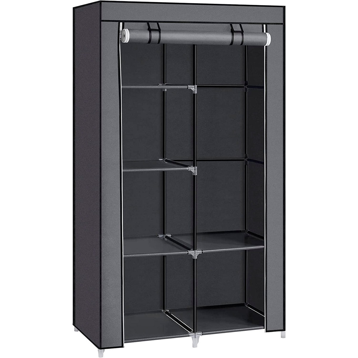 Armario Vestidor Tela con bolsillos laterales 165x88x45 cm - Diseño Moderno y Funcionalidad Extra - Paudan