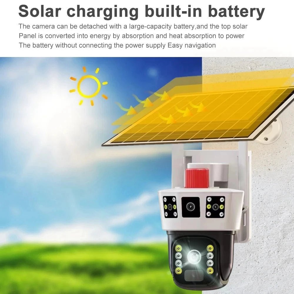 Cámara de Vigilancia Exterior Inalámbrica Solar - Seguridad 24/7 - Paudan