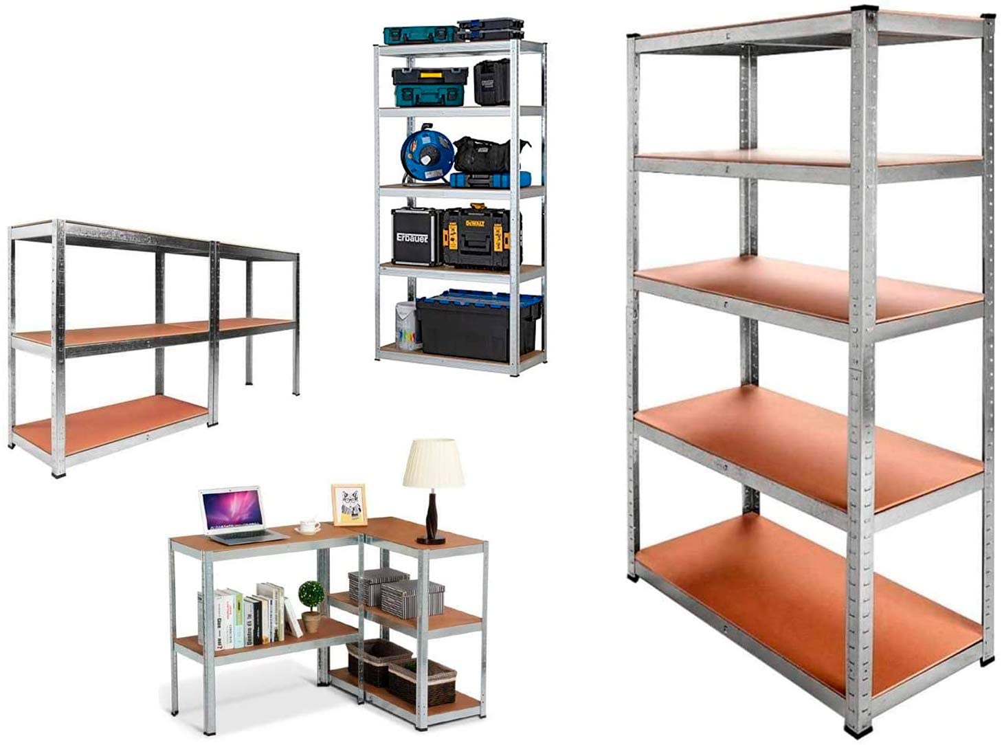 Estantería Metálica Galvanizada 875 Kg - Diseño Moderno y Funcionalidad Extra - Paudan