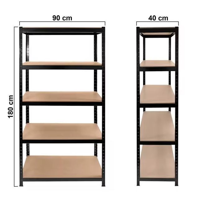 Estantería Metálica negra  875 Kg - Diseño Moderno y Funcionalidad Extra