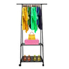 Perchero Burro Majestic Nyana Home 1 Barra Superior 2 Estantes Inferiores 4 Ruedas Giratorias 360º Medidas 158x82x44 cm - Diseño Moderno y Funcionalidad Extra - Paudan