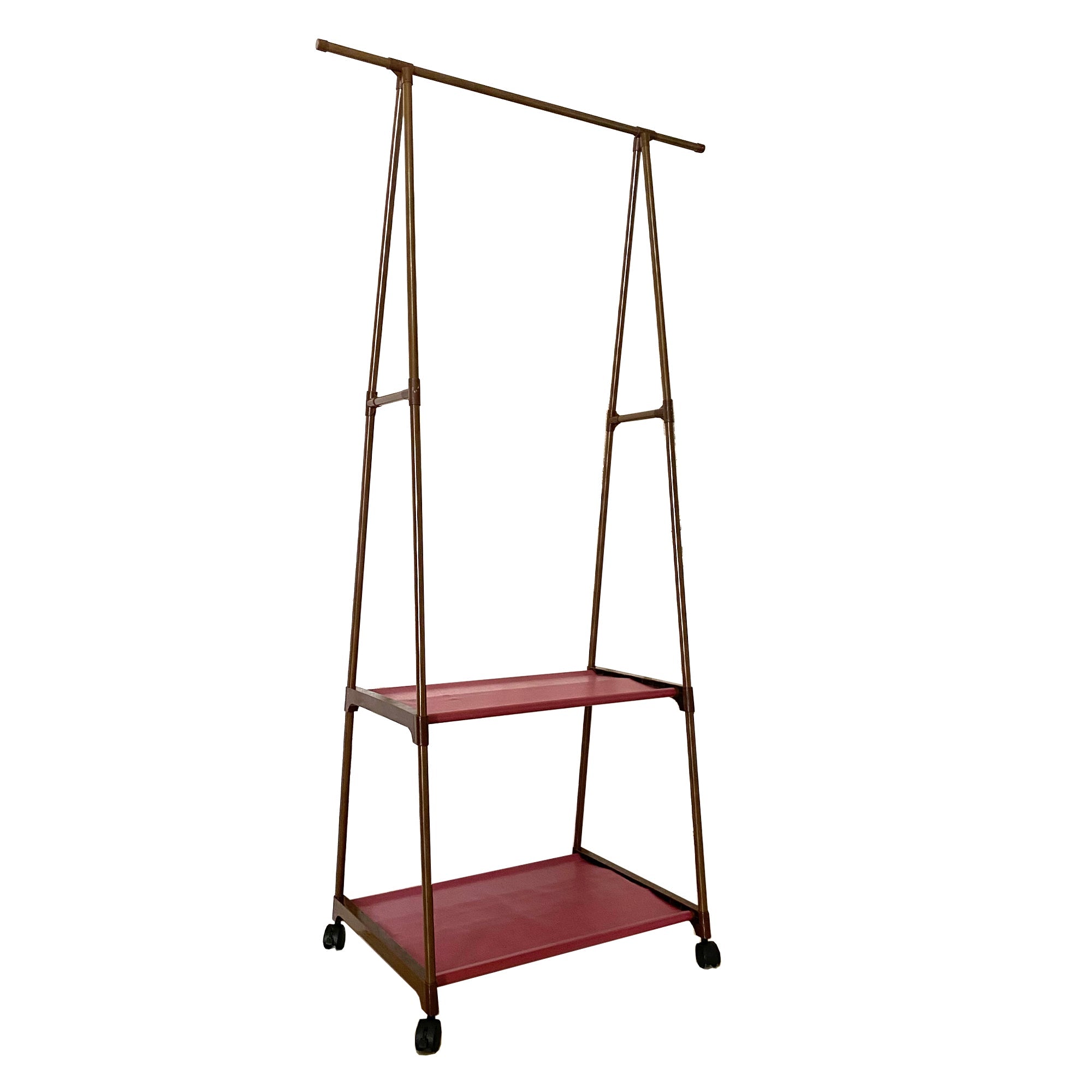 Perchero Burro Majestic Nyana Home 1 Barra Superior 2 Estantes Inferiores 4 Ruedas Giratorias 360º Medidas 158x82x44 cm - Diseño Moderno y Funcionalidad Extra - Paudan