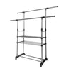 Perchero Burro Maxi metálico con ruedas Nyana Home 155x79x42 cm Organizacion y colgador de Ropa 2 Alturas Espacio Inferior para Zapatos Alas Exteriores Exentislbes hasta 150 cm - Diseño Moderno y Funcionalidad Extra - Paudan