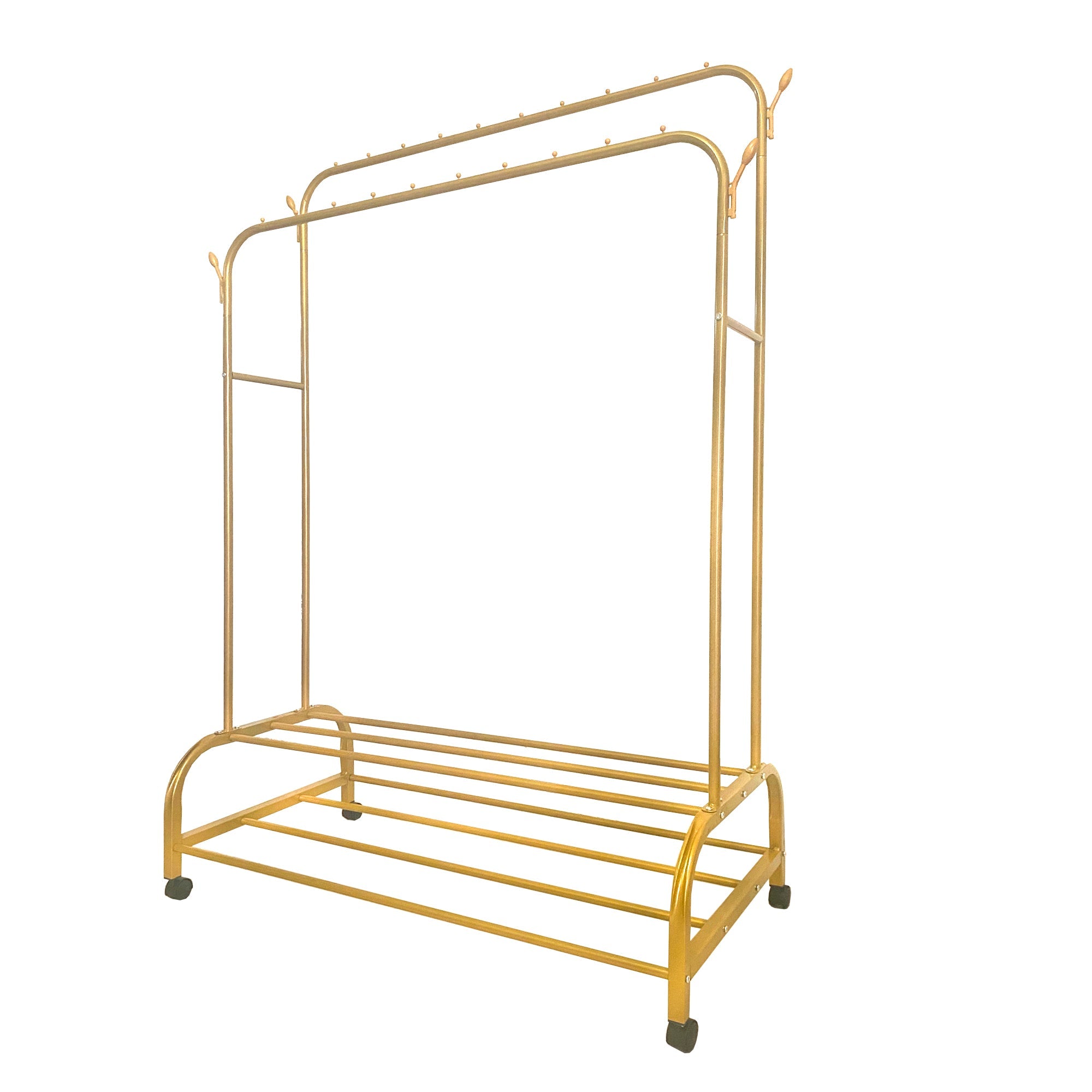 Perchero Burro Premium 162x110x57 cm - 2 Barras, 4 Ganchos y 2 Baldas Inferiores | Diseño Moderno y Funcional - Paudan