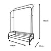 Perchero Burro Premium Maxi Giro 2 Stand Nyana Home 162x110x57cm, 2 barras para colgar, 4 ganchos laterales, 2 baldas inferiores - Nyana Store