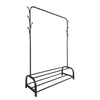 Perchero Burro Premium Rack 2 Stand Nyana Home 158x110x39cm, 1 barra para colgar, 8 ganchos laterales, 2 baldas inferiores - Diseño Moderno y Funcionalidad Extra - Paudan