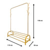 Perchero Burro Premium Rack 2 Stand Nyana Home 158x110x39cm, 1 barra para colgar, 8 ganchos laterales, 2 baldas inferiores - Diseño Moderno y Funcionalidad Extra - Paudan