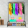 Perchero Burro Premium Rack 2 Stand Nyana Home 158x110x39cm, 1 barra para colgar, 8 ganchos laterales, 2 baldas inferiores - Diseño Moderno y Funcionalidad Extra - Paudan