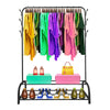 Perchero Burro Premium Rack 2 Stand Nyana Home 158x110x39cm, 1 barra para colgar, 8 ganchos laterales, 2 baldas inferiores - Diseño Moderno y Funcionalidad Extra - Paudan