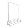 Perchero Burro Premium Rack 2 Stand Nyana Home 158x110x39cm, 1 barra para colgar, 8 ganchos laterales, 2 baldas inferiores - Diseño Moderno y Funcionalidad Extra - Paudan