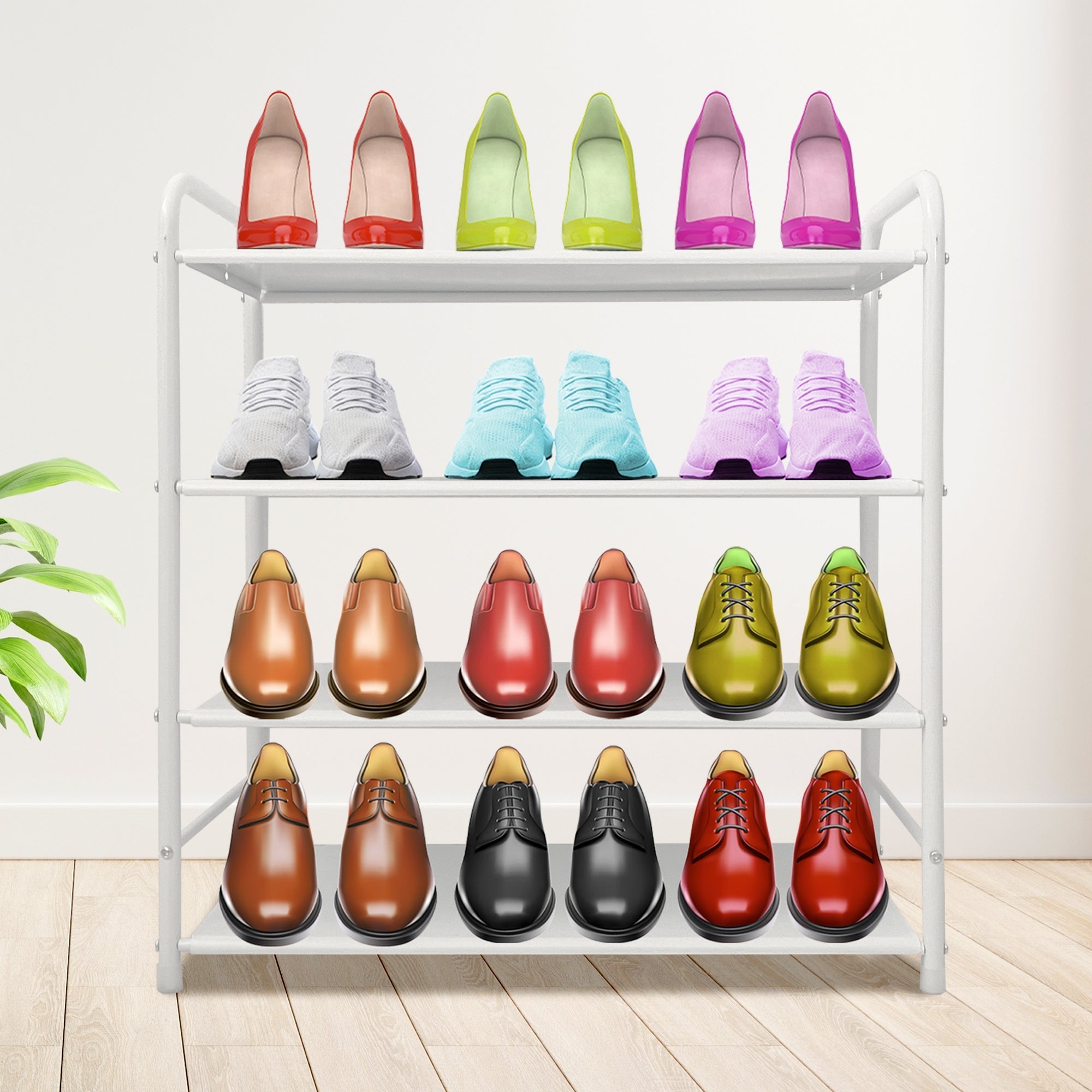 Zapatero Metálico 16 Pares - Diseño Moderno y Funcionalidad Extra - Paudan