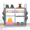 Zapatero modular metálico Home para hasta 21 pares, 95x90x27cm, con 4 bolsillos laterales y 4 alturas ajustables - Funcionalidad extra y diseño moderno - Paudan
