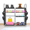 Zapatero modular metálico Home para hasta 21 pares, 95x90x27cm, con 4 bolsillos laterales y 4 alturas ajustables - Funcionalidad extra y diseño moderno - Paudan