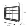 Zapatero modular metálico Home para hasta 21 pares, 95x90x27cm, con 4 bolsillos laterales y 4 alturas ajustables - Funcionalidad extra y diseño moderno - Paudan